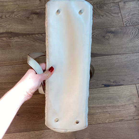 Kate Spade Rachelle Shoulder Bag Ivory Eggshell Double Handle Quilted Le… - Picture 4 of 10